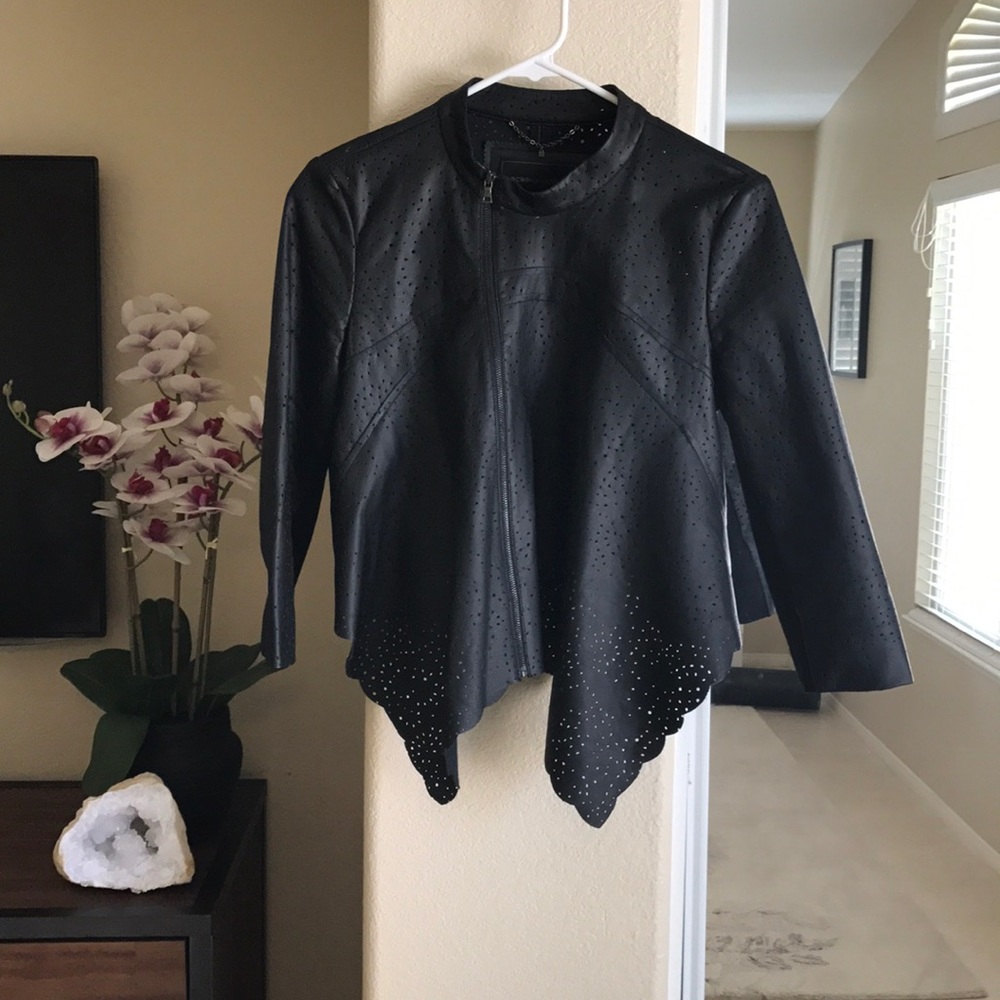 BCBG MAXAZARIA Bri Cropped Faux Suede Jacket